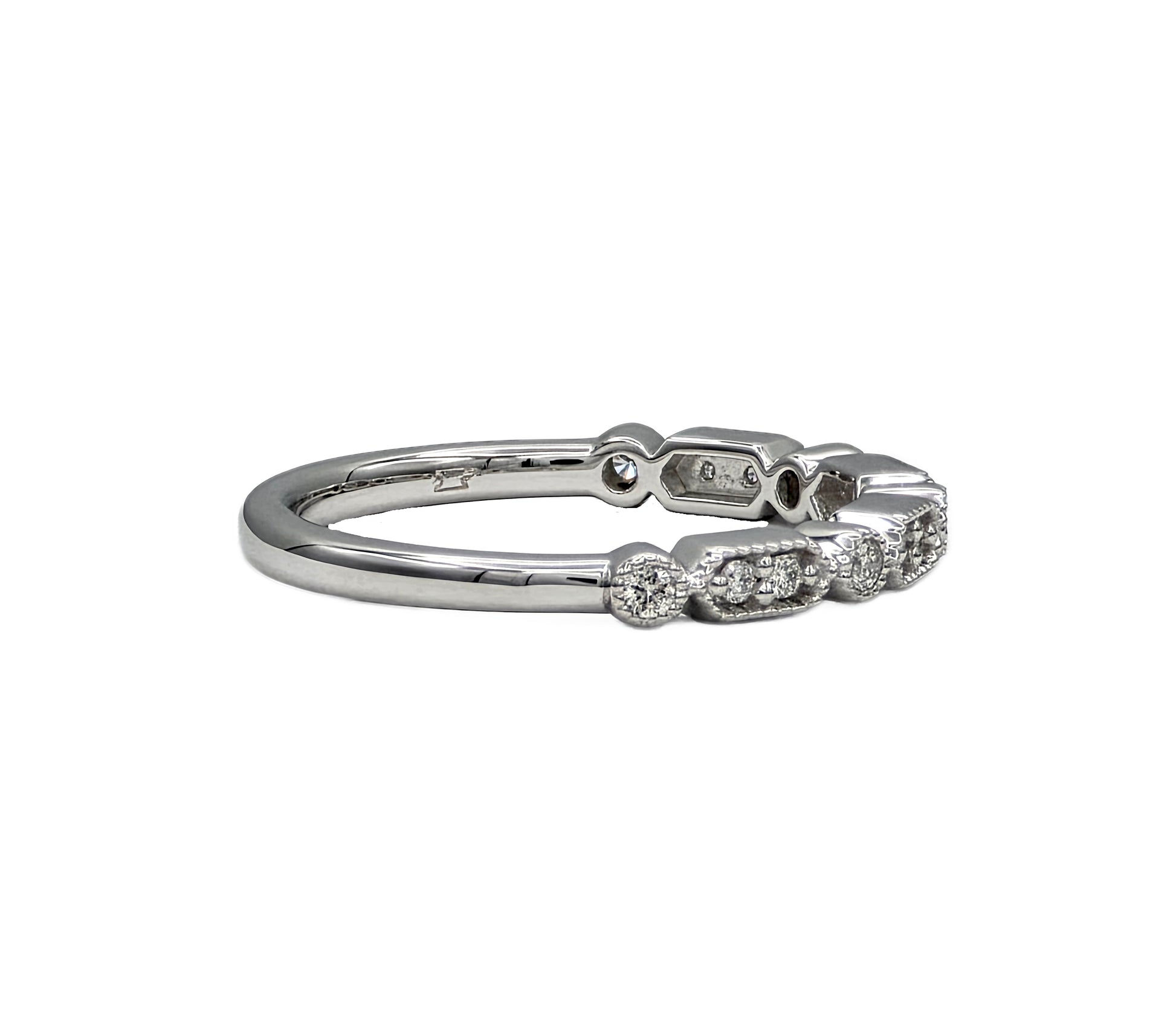 14K vintage diamond wedding bands