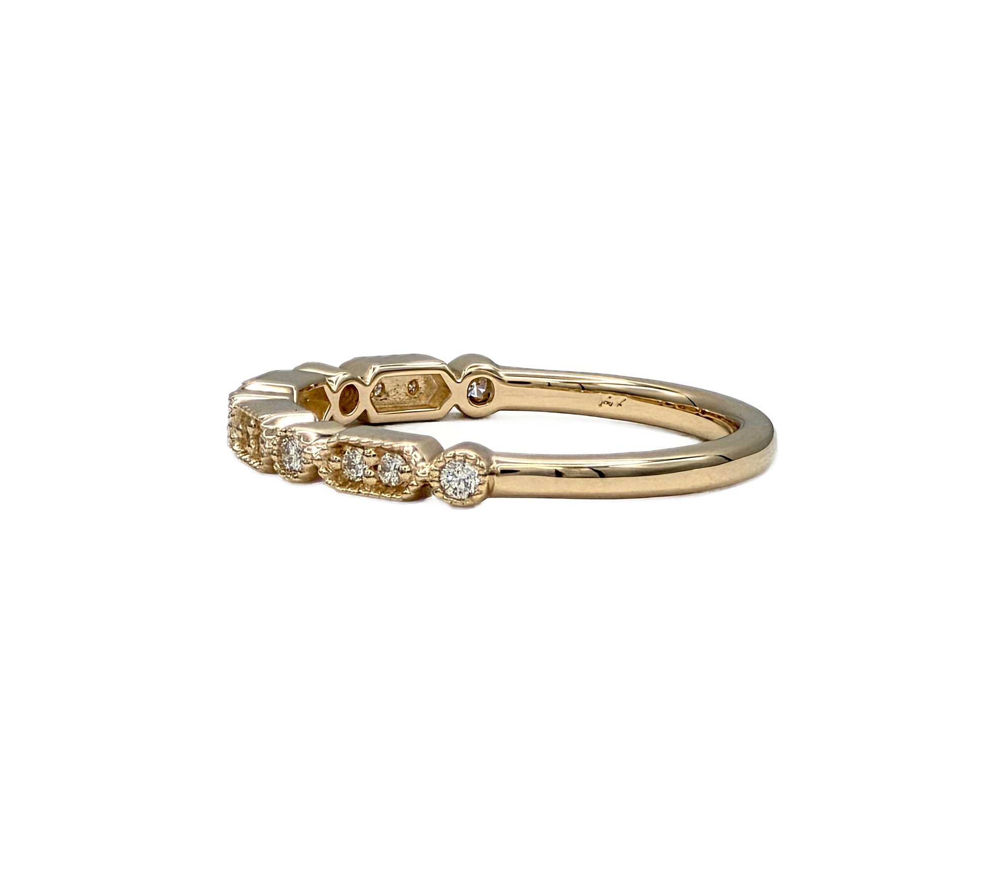 14K vintage diamond wedding bands