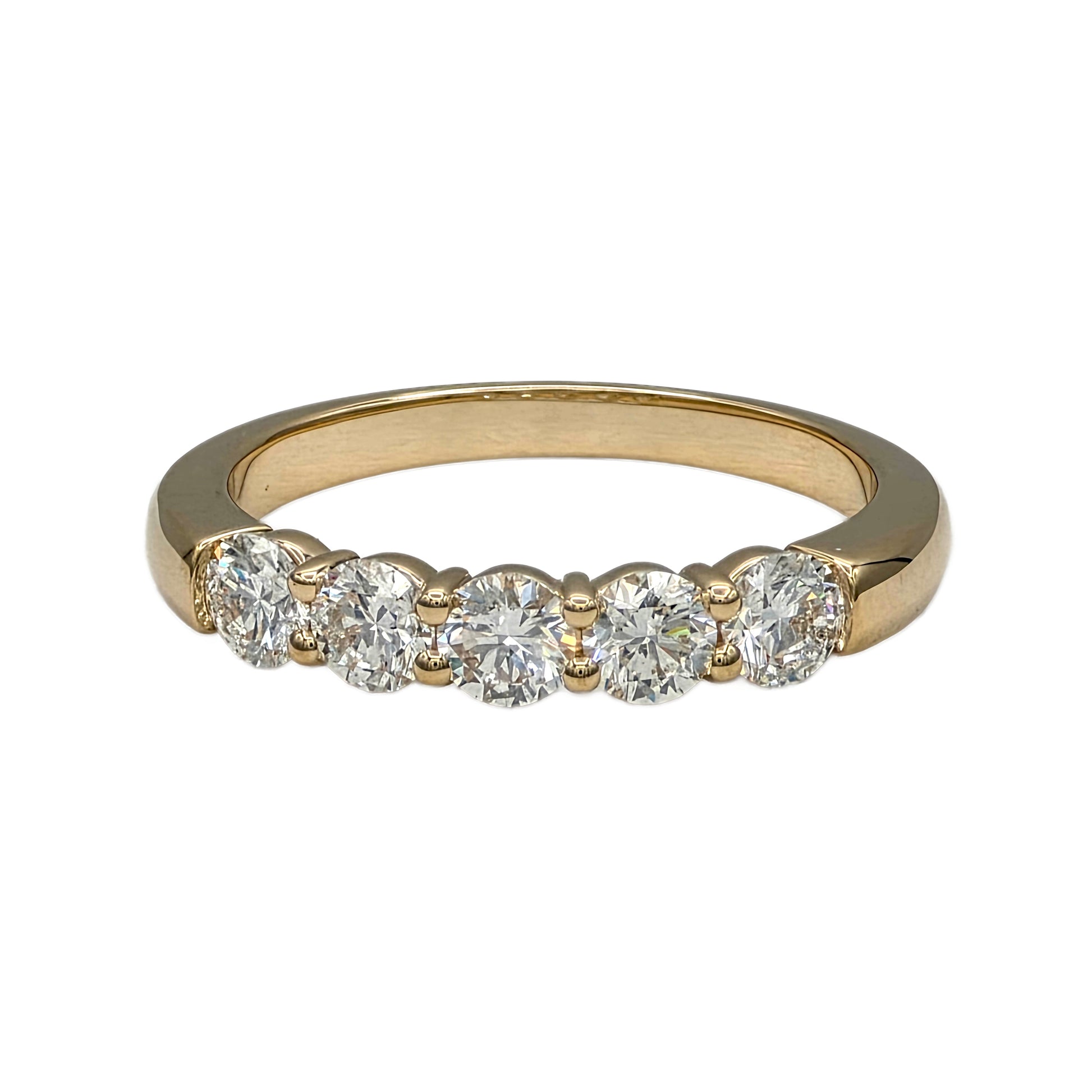 5=1.00 Carat Total Weight Shared Prong Band in 14K Yellow Gold