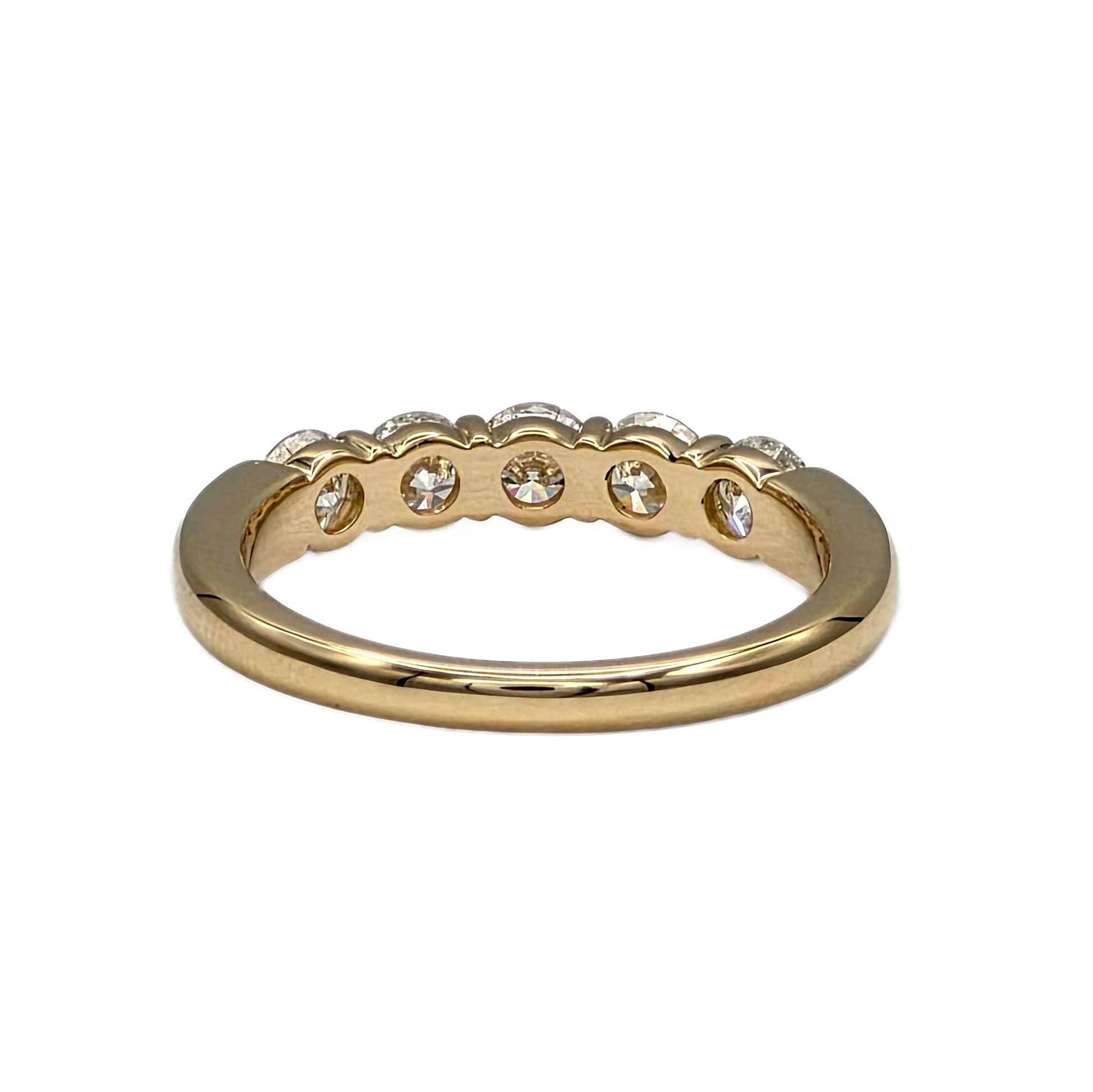 5=1.00 Carat Total Weight Shared Prong Band in 14K Yellow Gold