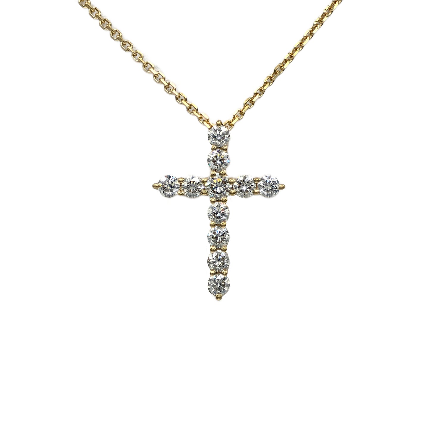 11=1.29 Carat total weight Diamond Cross in 18K yellow gold