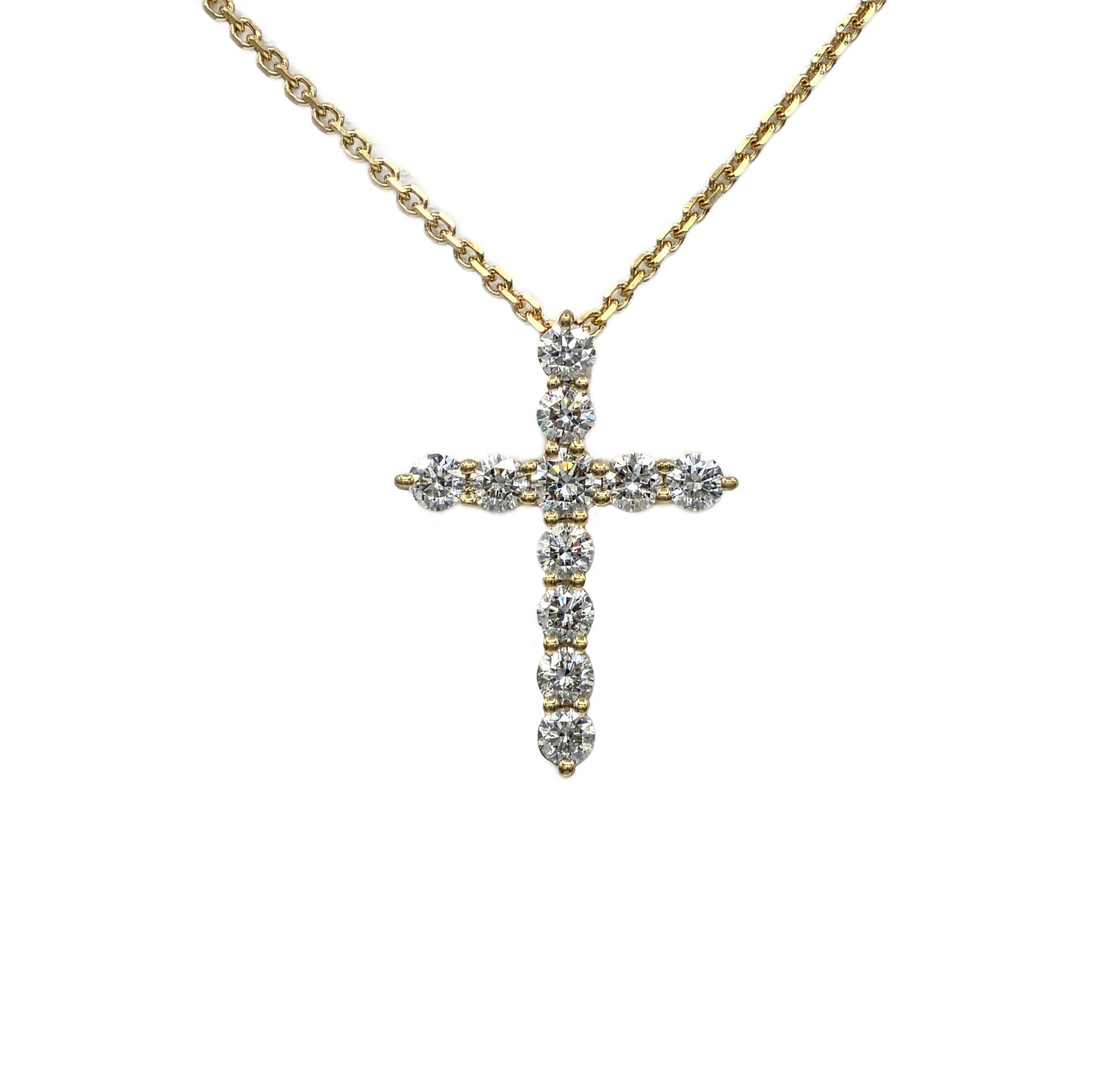 11=1.29 Carat total weight Diamond Cross in 18K yellow gold