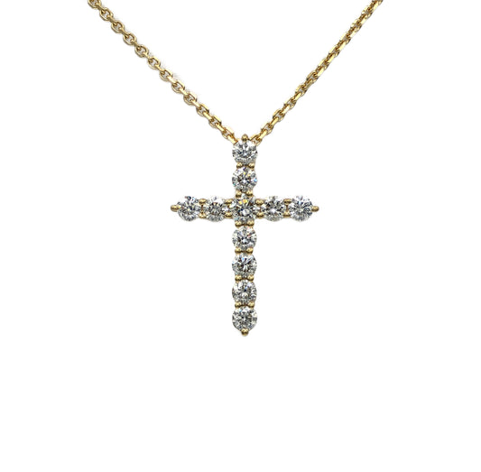 11=1.29 Carat total weight Diamond Cross in 18K yellow gold