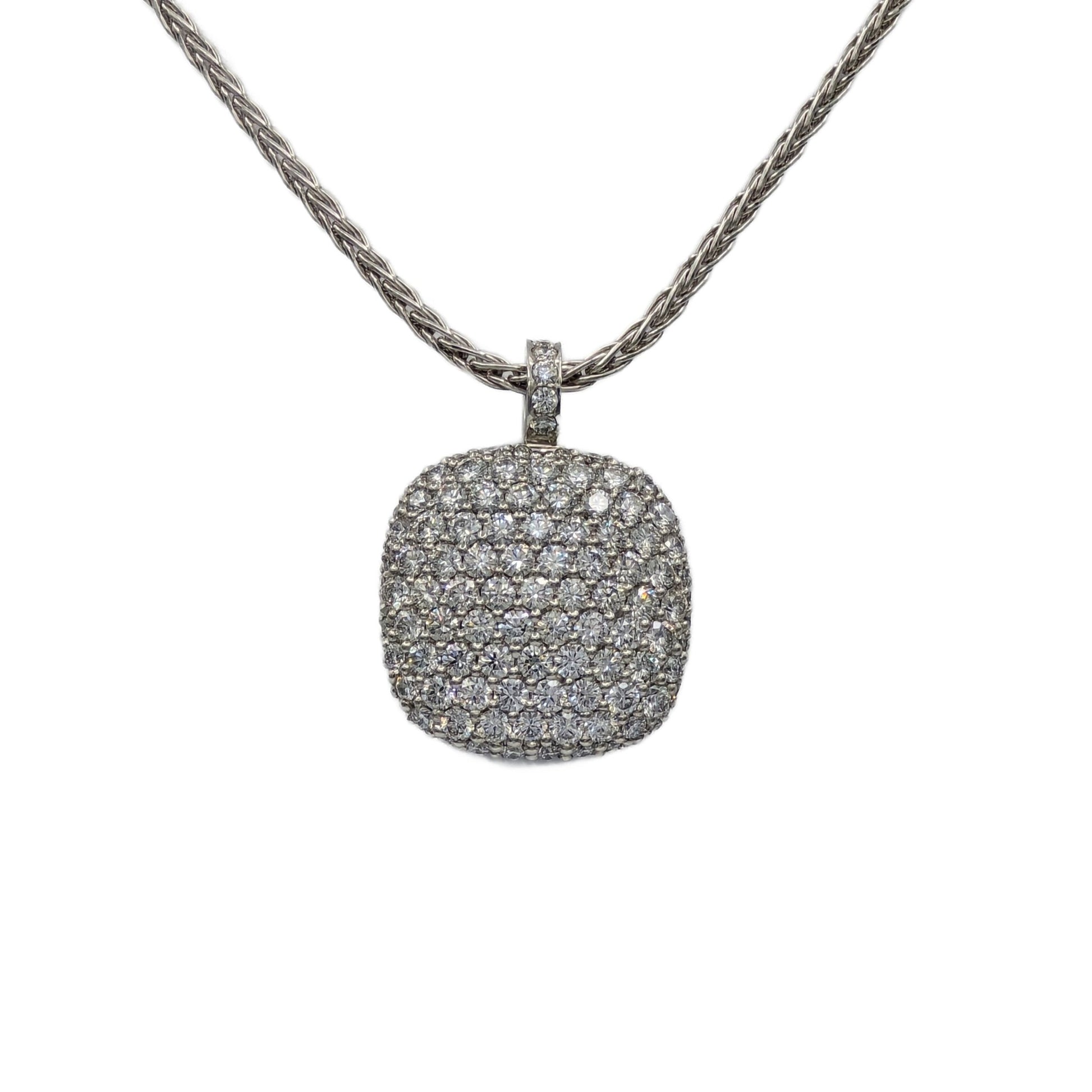 8.27 Carat Cushion Cut Blue Sapphire Pendant in Platinum
