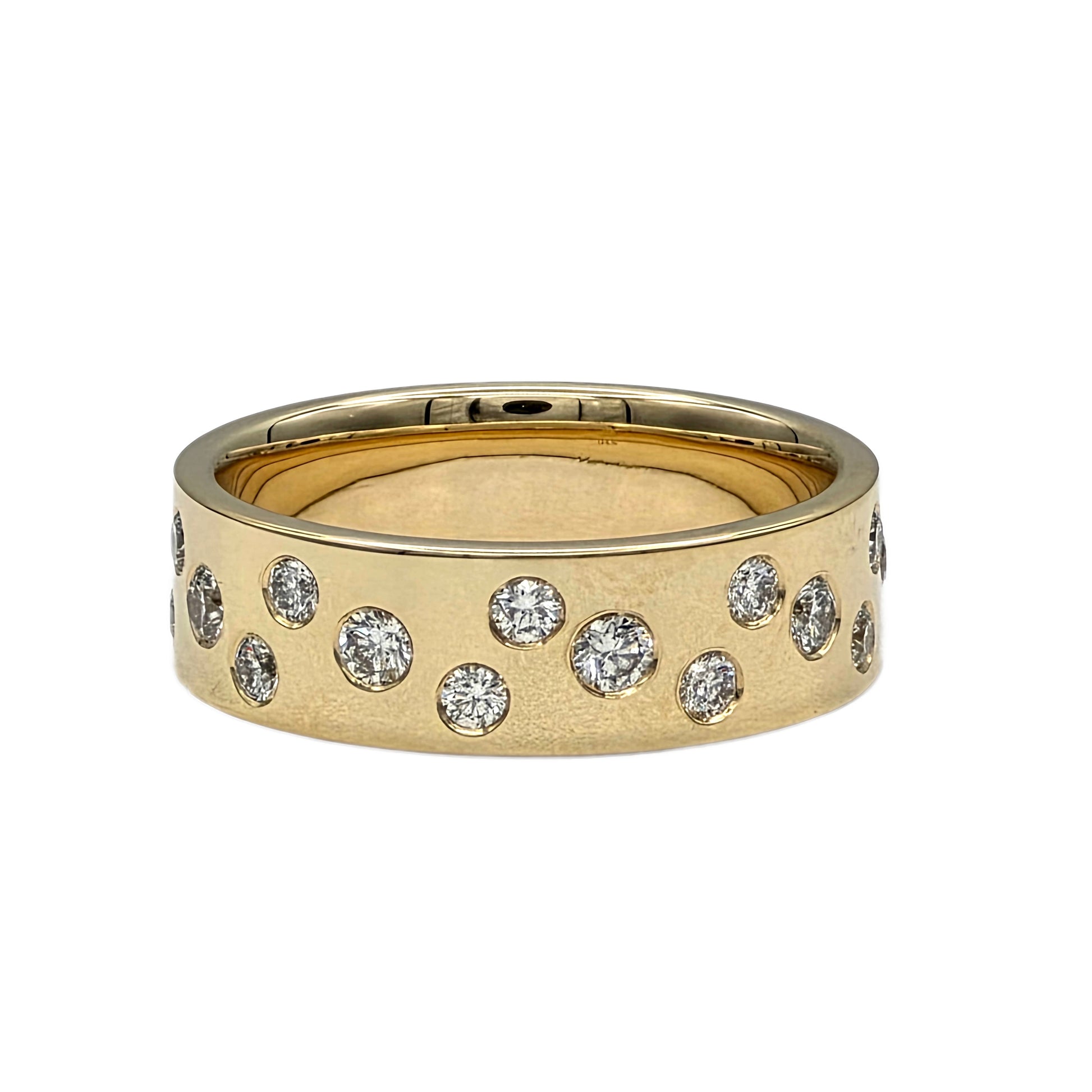 18K yellow gold bezel set diamond eternity band