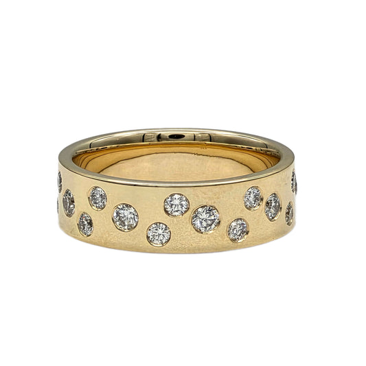 18K yellow gold bezel set diamond eternity band