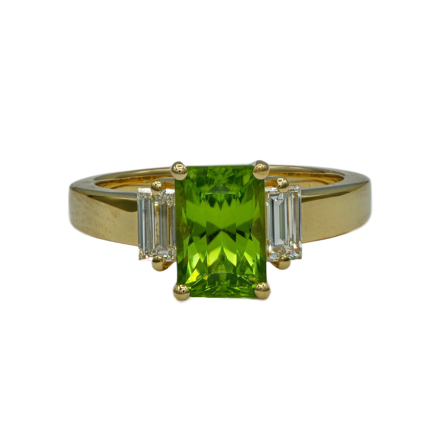 Peridot and Diamond Ring