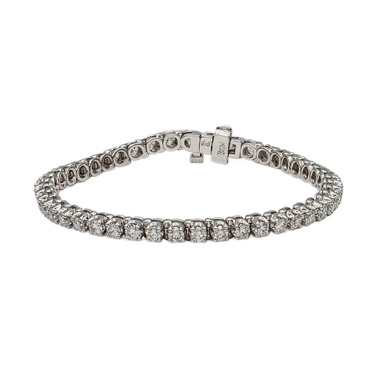 14K White Gold Prong Set 4.74 Carat Diamond Tennis Bracelet