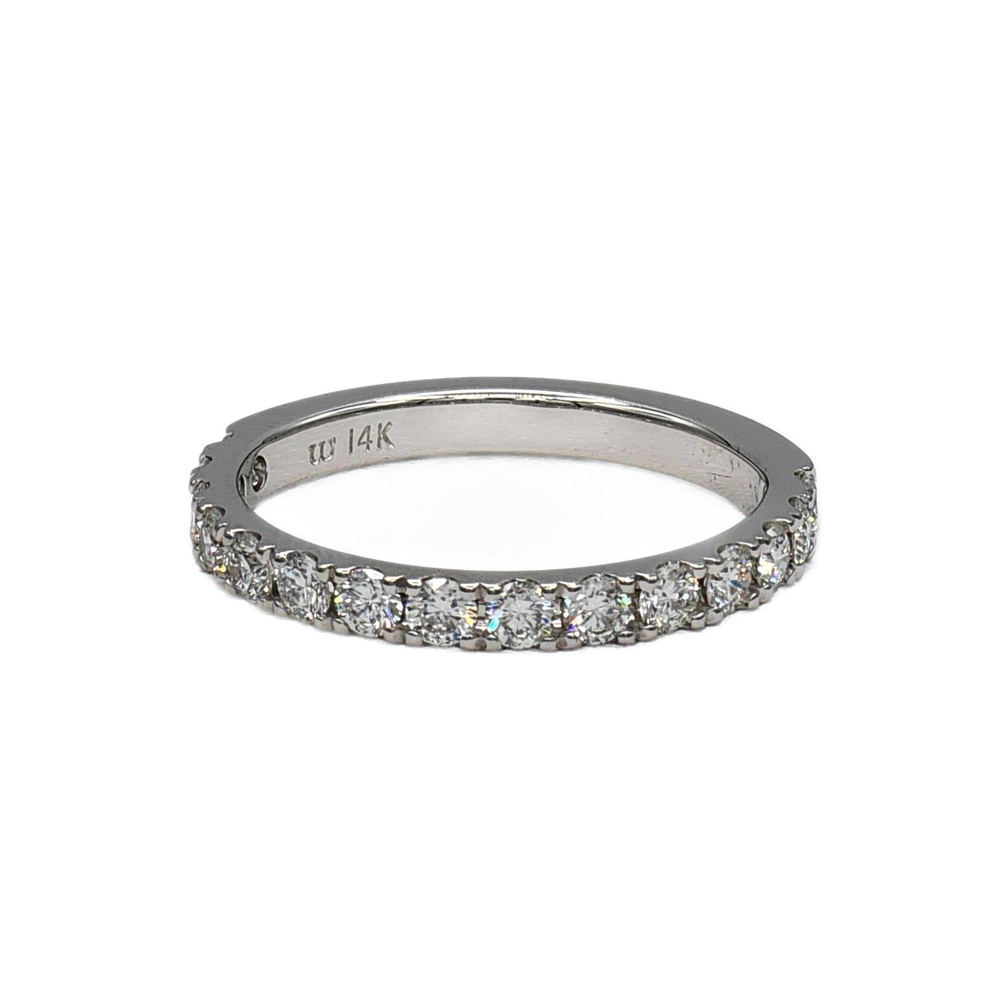 15=0.75 Carat Total Weight Round Brilliant Cut Diamond Band in 14K White Gold