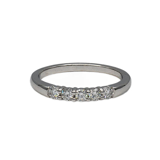 5=0.36 Carat Total Weight Shared Prong Diamond Band in 14K White Gold