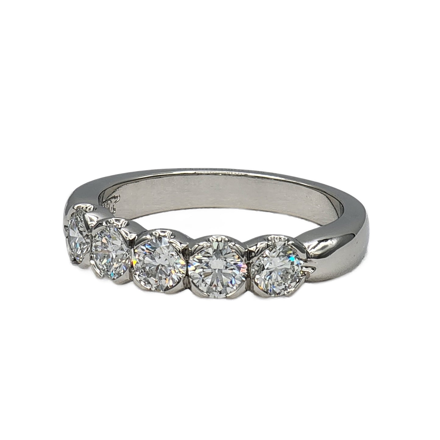 5=1.24 Carat Round Brilliant Cut Diamond Band in Platinum