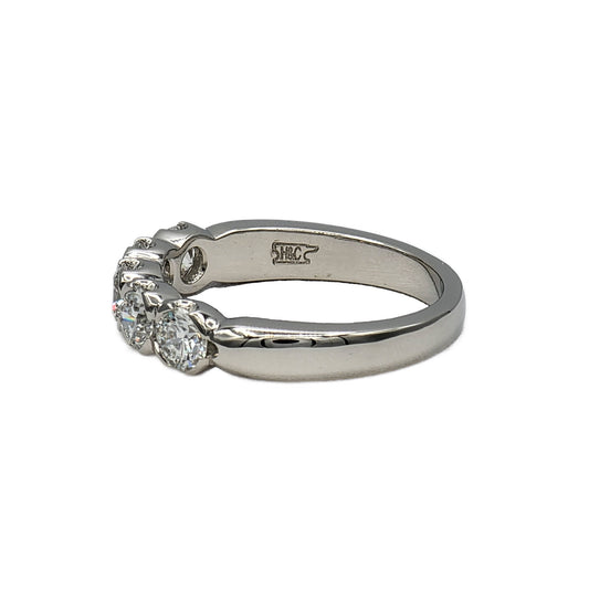 5=1.24 Carat Round Brilliant Cut Diamond Band in Platinum