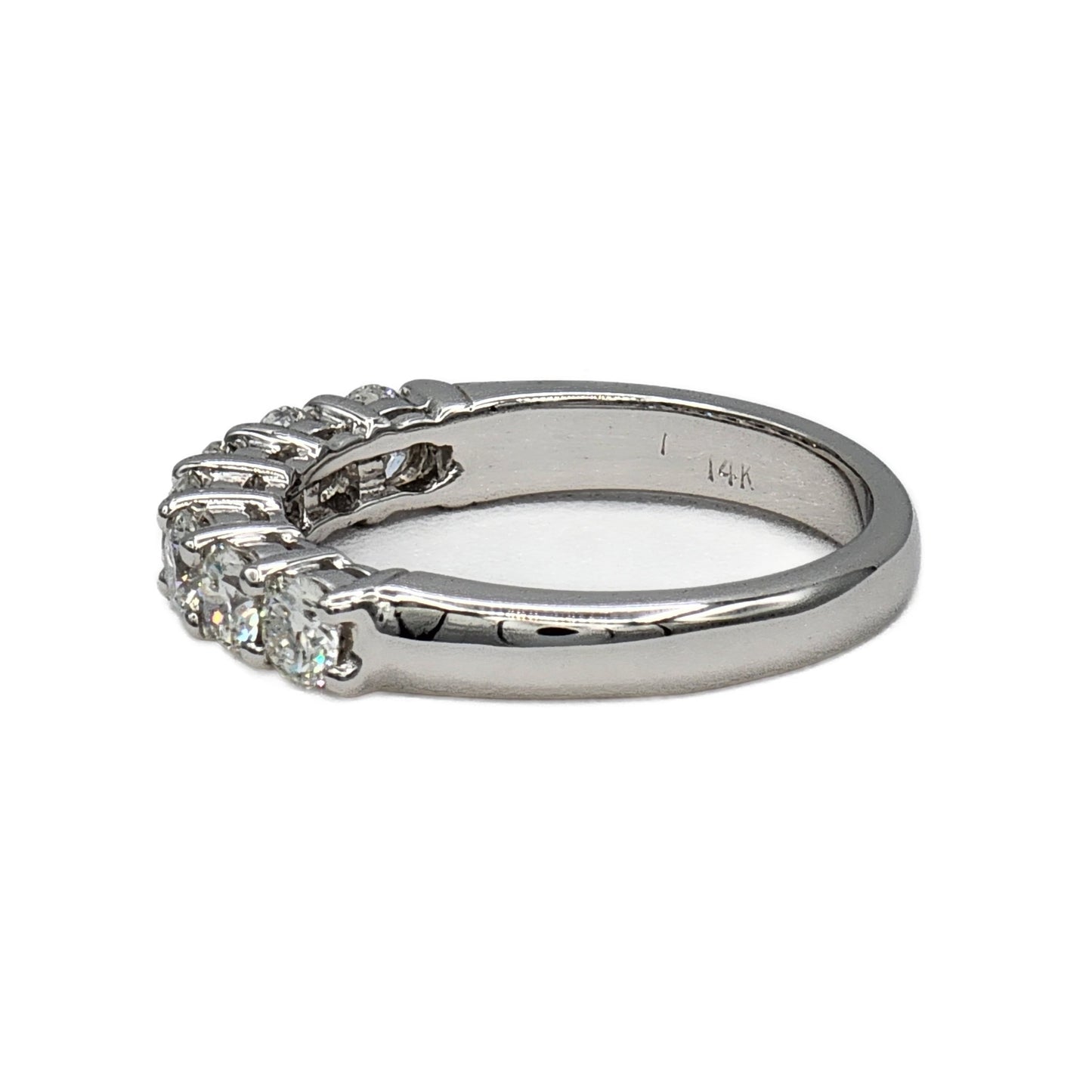 7=1.04 Carat Total Weight Shared Prong Band in 14K White Gold
