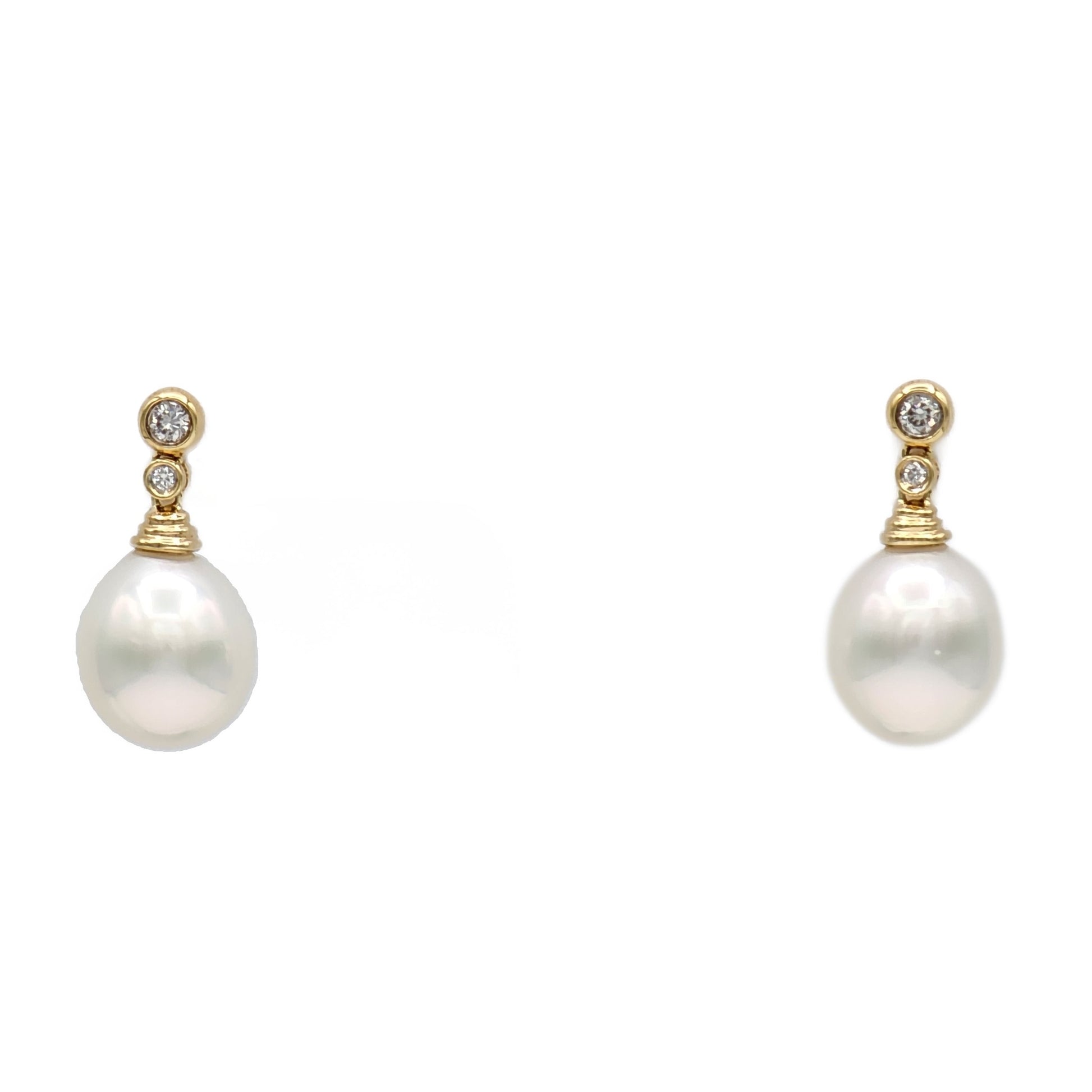 14K Yellow Gold South Sea Pearl Earrings