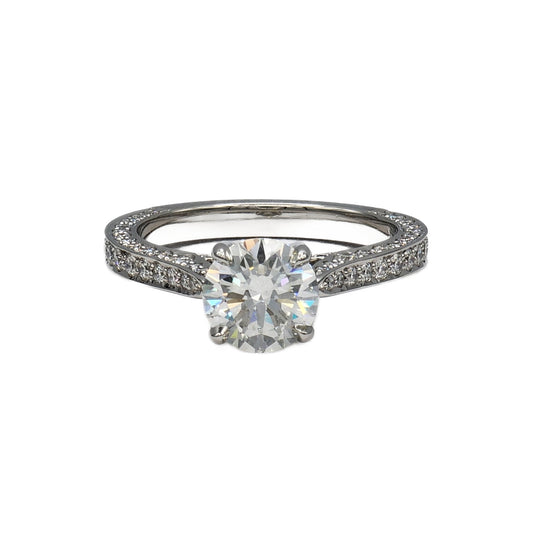 Platinum 1.50 Carat Round Diamond Ring