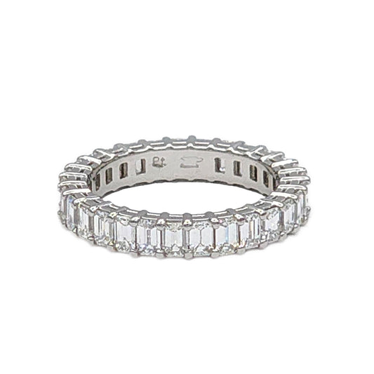 29=3.00 Carat Total Weight Emerald Cut Diamond Eternity Band in Platinum