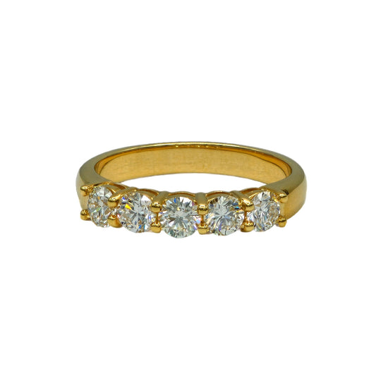 18K Yellow Gold 1.00 Carat Total Weight Diamond Band