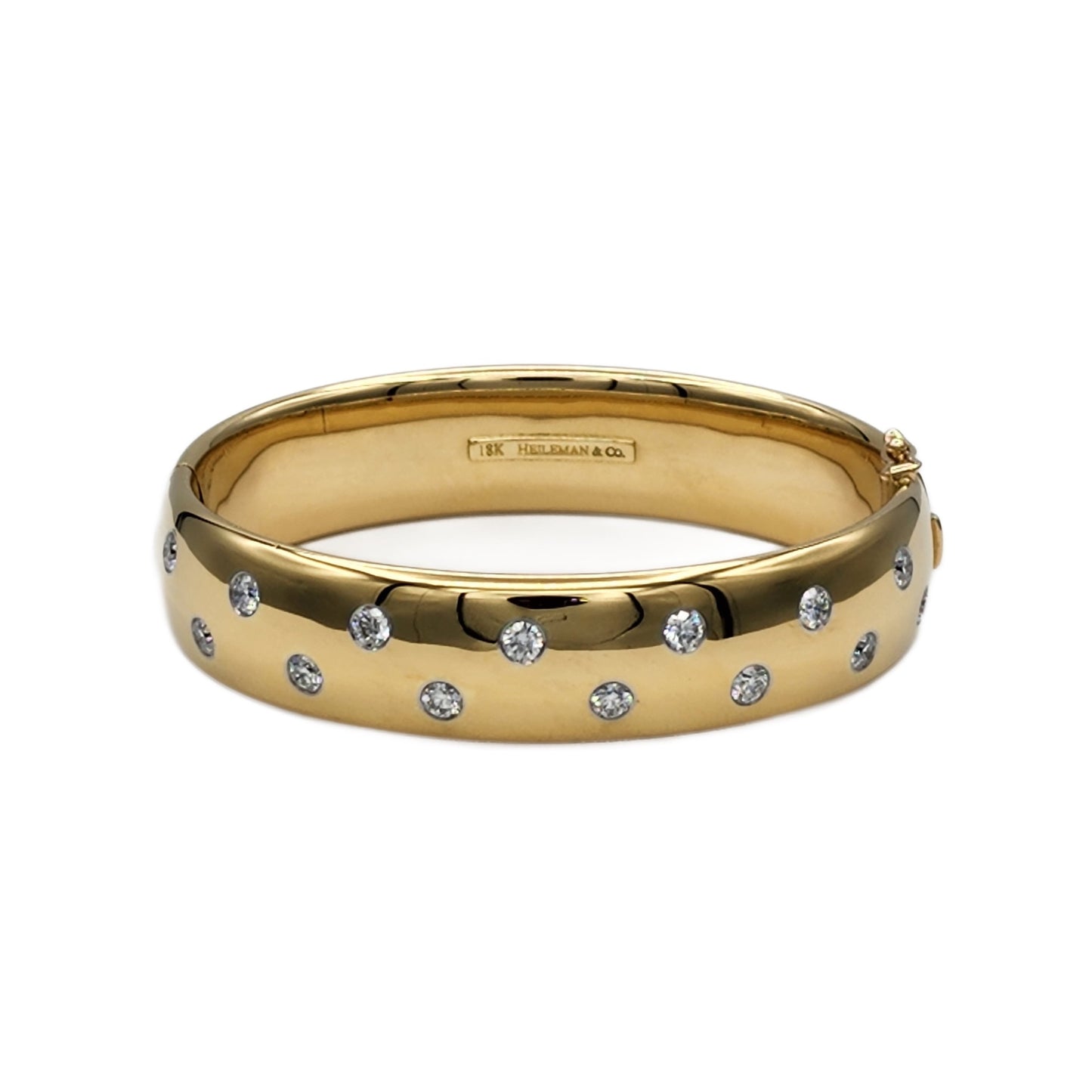 14=2.15 Carat Round Diamond Bangle Bracelet in 18K Yellow Gold and Pla –  Heileman & Company