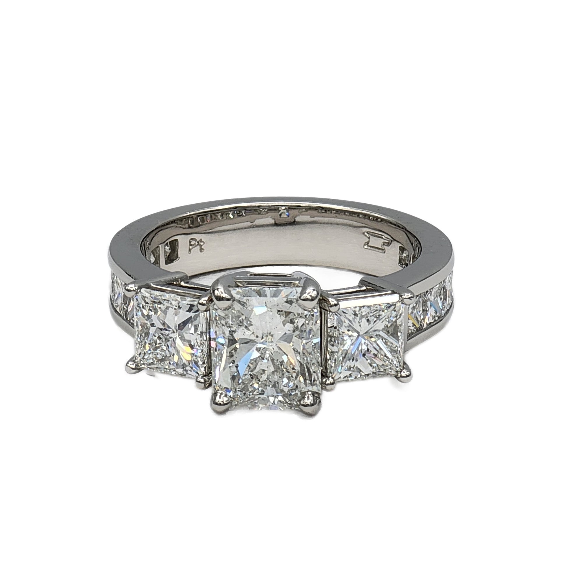 Platinum 1.78 Carat Radiant Cut Diamond Ring