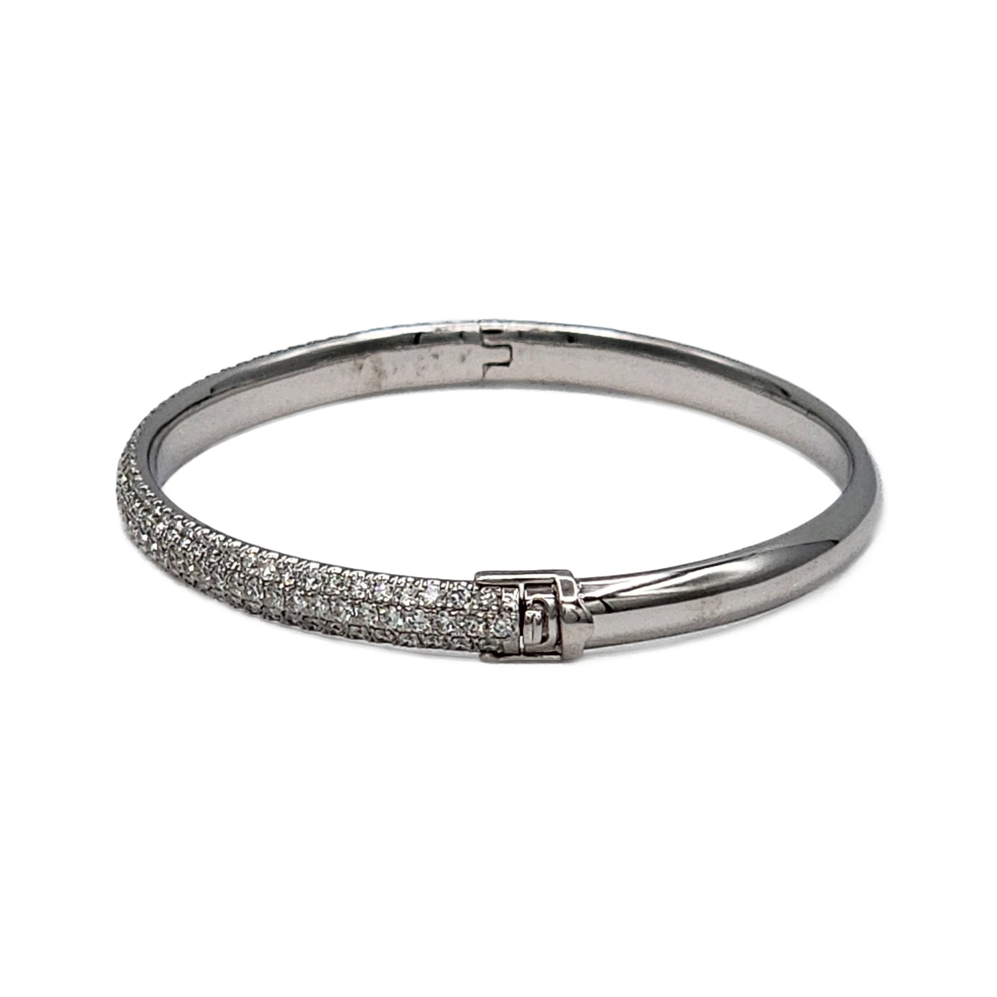 14K White gold Pave Diamond Tennis Bracelet