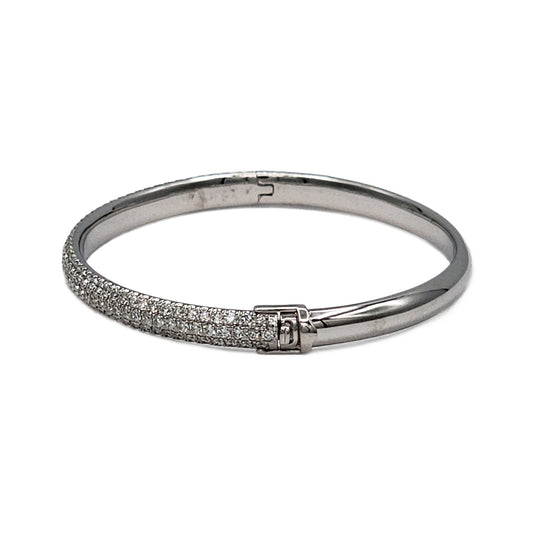 14K White gold Pave Diamond Tennis Bracelet