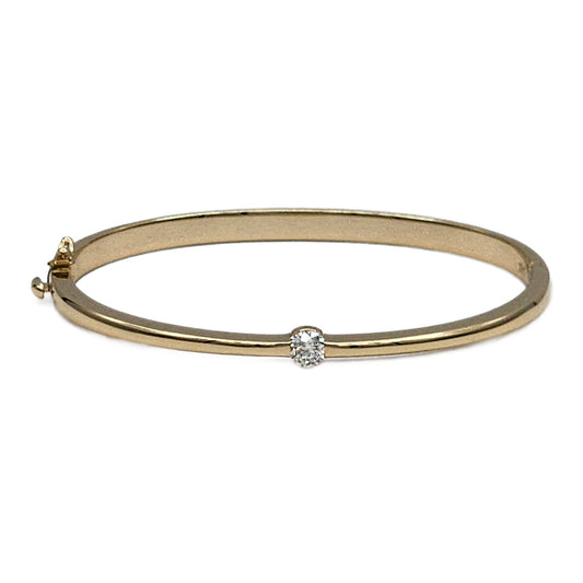 14K Yellow Gold 0.45 Carat Diamond Bangle Bracelet