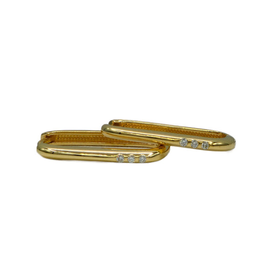 6=0.06 Carat Round Brilliant Cut Diamond Staple Earrings in 14K