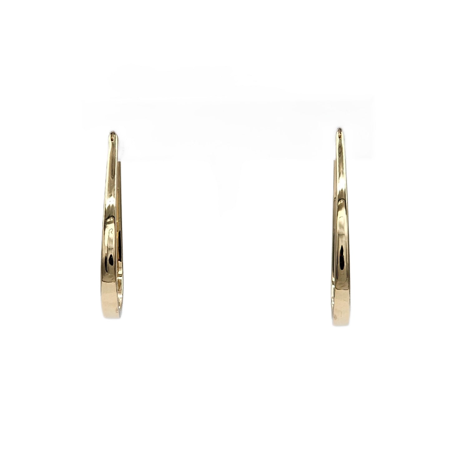 14K Yellow Gold Pear Shape Hoop Earrings