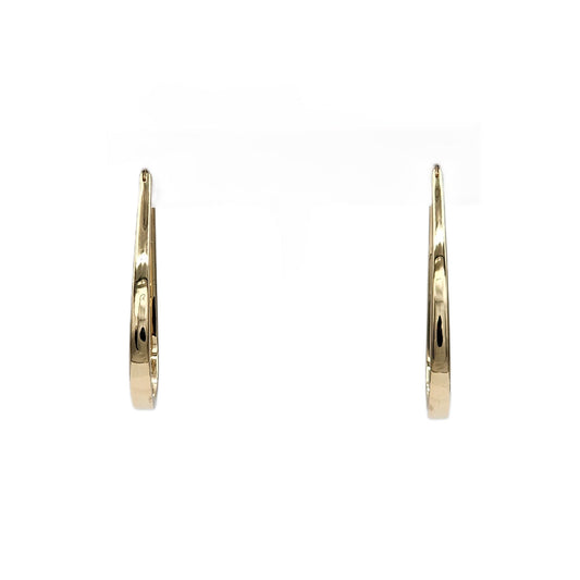 14K Yellow Gold Pear Shape Hoop Earrings