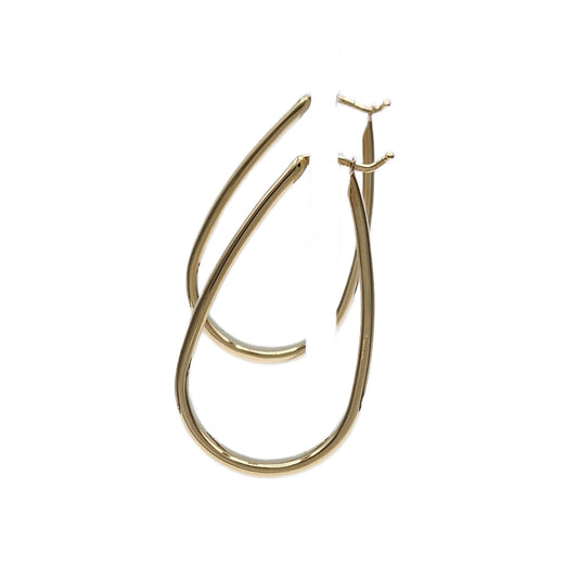 14K Yellow Gold Pear Shape Hoop Earrings