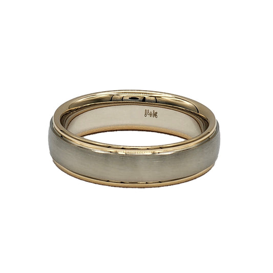 14K Two Tone 6mm Comfort Fit Wedding Band