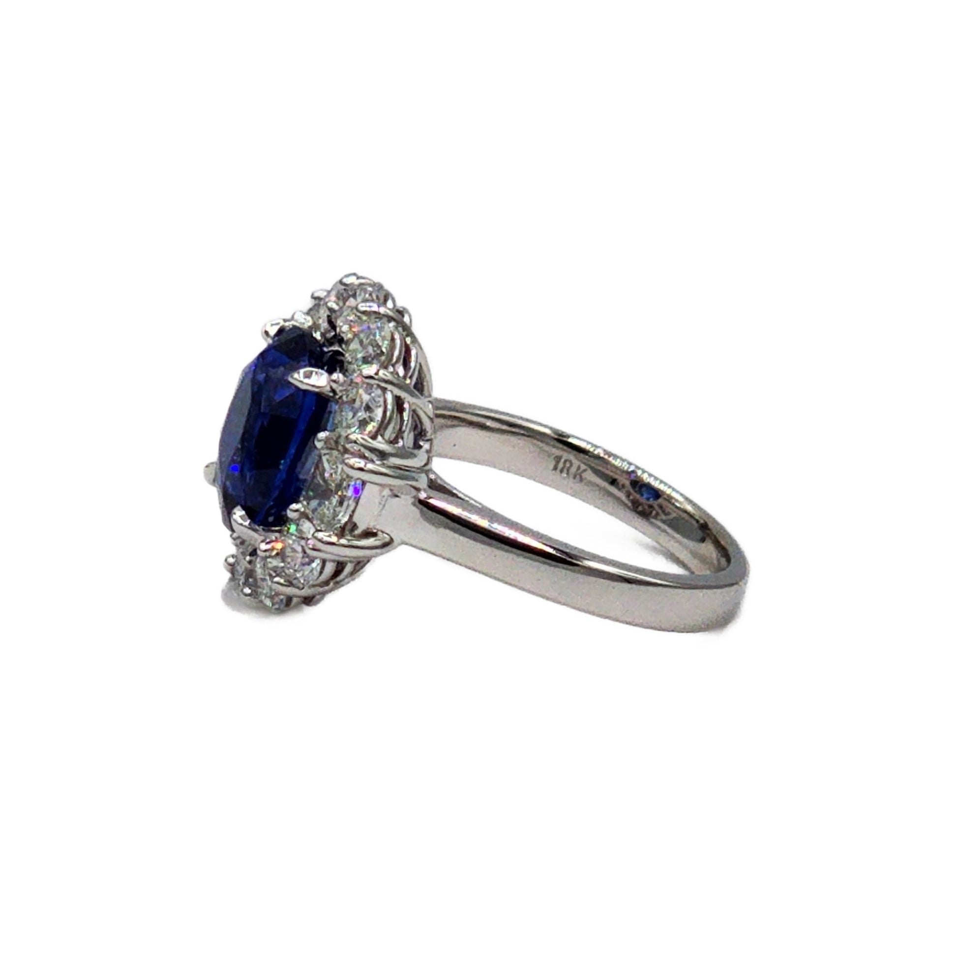 18K White Gold Sapphire and Diamond Ring