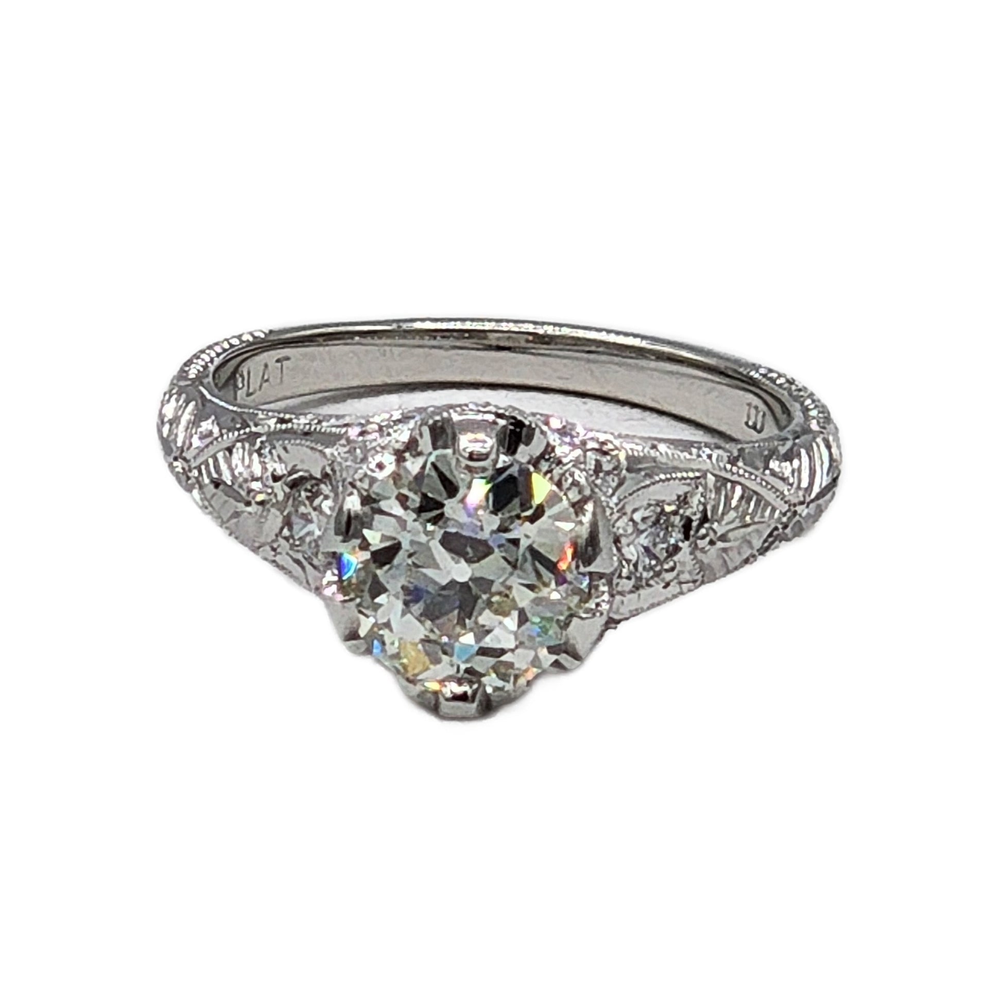 1.54 Carat European Cut Diamond Ring By Whitehouse Brothers